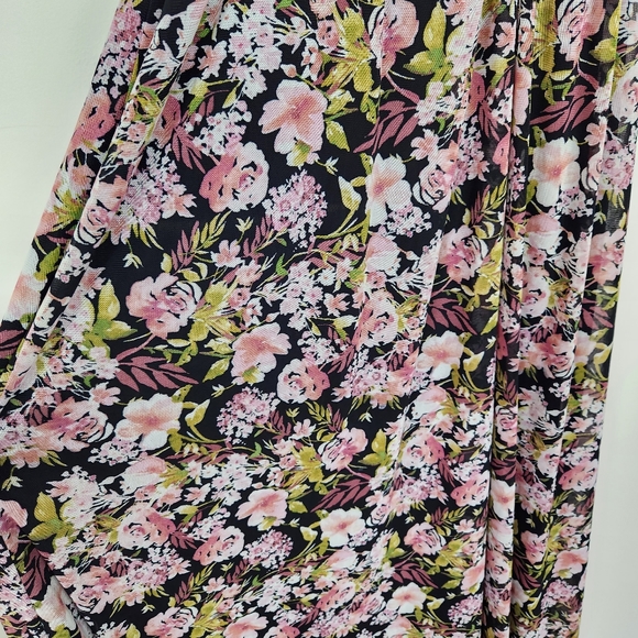Sunday in Brooklyn Black Pink Floral V Neck Sleeveless Maxi Dress Sz XS - Picture 4 of 11